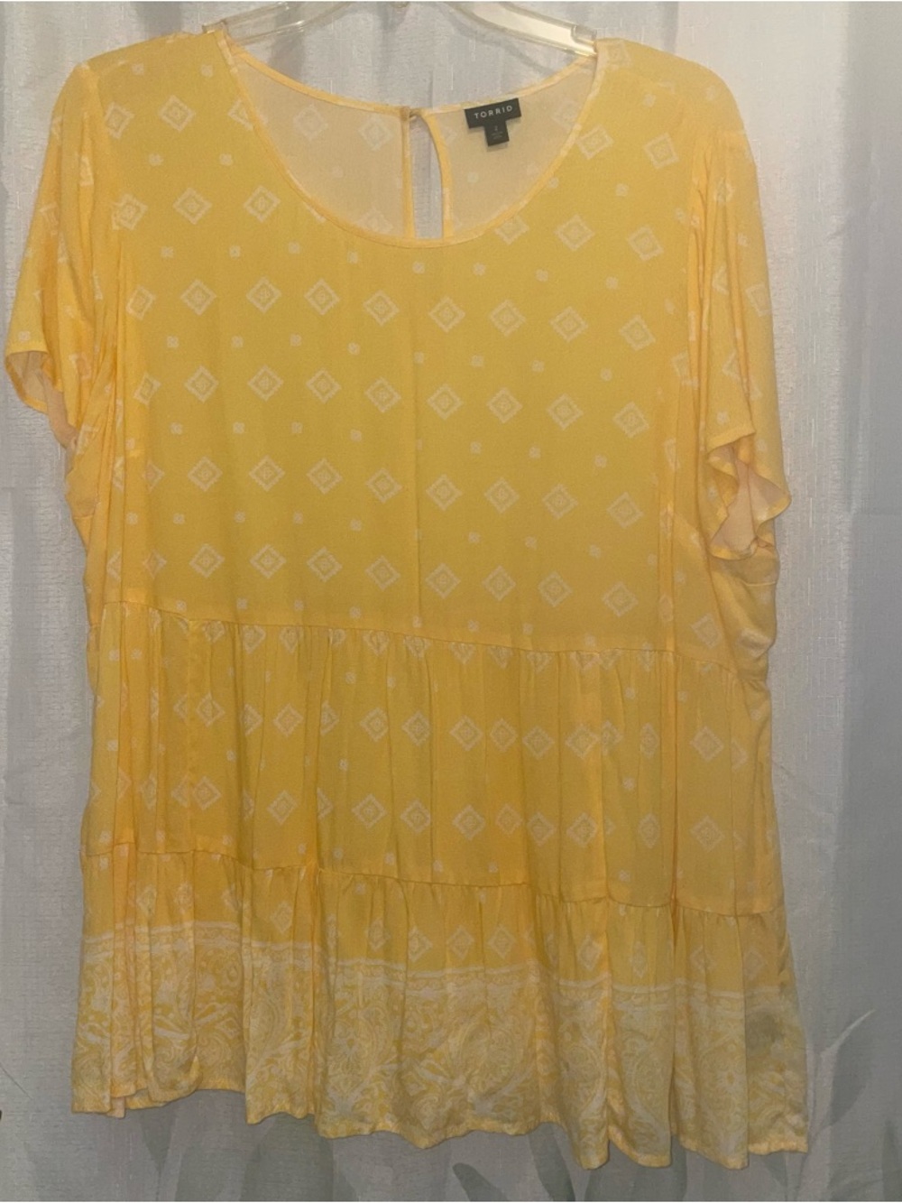 Torrid Yellow Tiered Boho tee Size 2 (2X)
